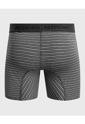 Bóxer Medio Con Estampado De Rayas Horizontales  X1 Para Hombre Negro Patprimo