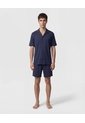 Pijama Unicolor Con Cuello Camisero   Para Hombre Azul Patprimo de Patprimo