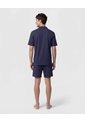 Pijama Unicolor Con Cuello Camisero   Para Hombre Azul Patprimo de Patprimo