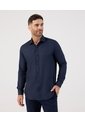 Camisa Formal De Manga Larga Con Bolsillo   Para Hombre Azul Patprimo de Patprimo