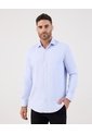 Camisa Formal De Manga Larga Con Bolsillo   Para Hombre Azul Patprimo de Patprimo