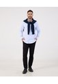 Camisa Formal De Manga Larga Con Bolsillo   Para Hombre Azul Patprimo de Patprimo