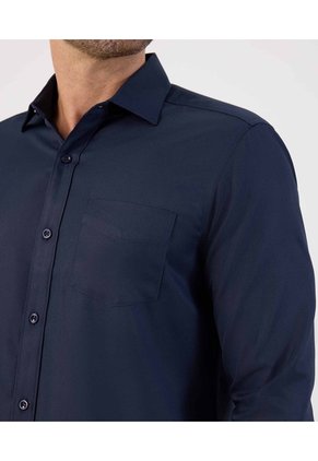 Camisa Formal De Manga Larga Con Bolsillo Para Hombre Azul Patprimo