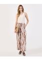 Pantalón Palazzo Estampado  Para Mujer Café Patprimo de Patprimo