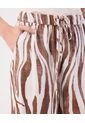 Pantalón Palazzo Estampado  Para Mujer Café Patprimo de Patprimo