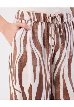 Pantalón Palazzo Estampado  Para Mujer Café Patprimo