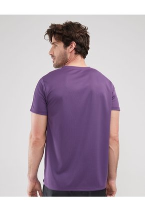 Camiseta Manga Corta Cuello V Con Grabado Laser  Para Hombre Morado Patprimo