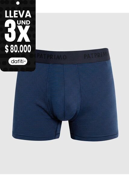 Bóxer Ajustado De Cintura Elástica  X1 Para Hombre Azul Patprimo