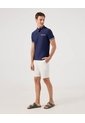 Polo Cuello Mao Con Bolsillo Ribete Texturizada  Para Hombre Azul Patprimo de Patprimo