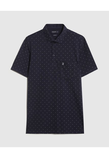 Polo Estampado  Para Hombre Azul Patprimo