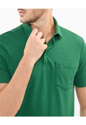 Polo Estampado Para Hombre Verde Patprimo