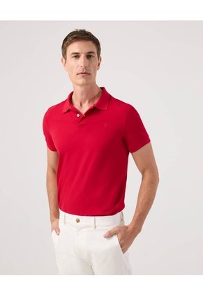 Polo Cuello Tejido Unicolor Para Hombre Rojo Patprimo