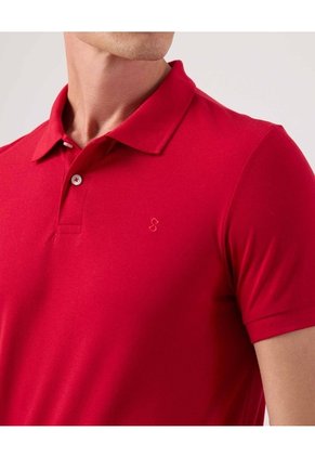 Polo Cuello Tejido Unicolor Para Hombre Rojo Patprimo