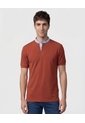 Polo Con Cuello Neru Y Pechera   Para Hombre Naranja Patprimo de Patprimo
