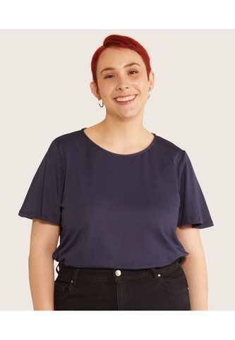 Camiseta Para Mujer Manga Corta Color Azul  Marca Patprimo #14091257 Patprimo