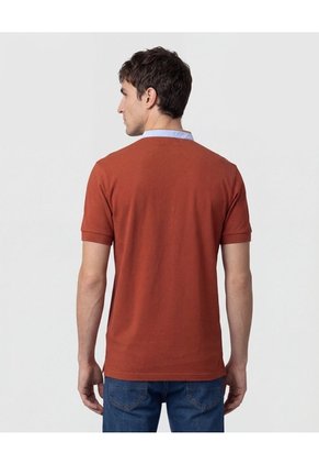 Polo Con Cuello Neru Y Pechera Para Hombre Naranja Patprimo