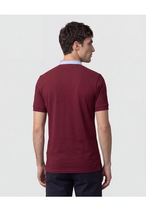 Polo Con Cuello Neru Y Pechera   Para Hombre Vino Patprimo