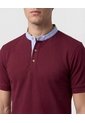 Polo Con Cuello Neru Y Pechera   Para Hombre Vino Patprimo de Patprimo