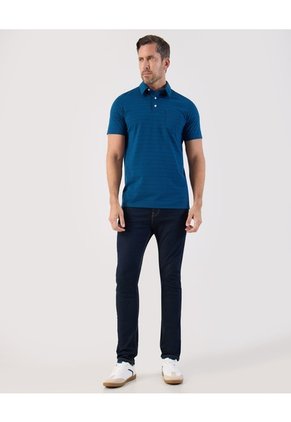 Polo De Rayas Con Bolsillo   Para Hombre Azul Patprimo