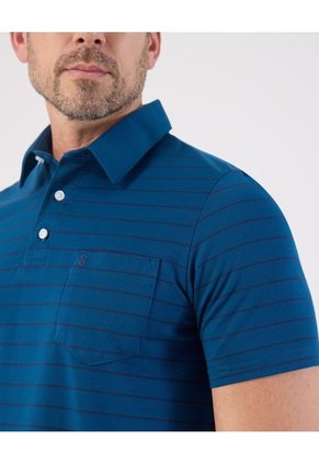 Polo De Rayas Con Bolsillo   Para Hombre Azul Patprimo