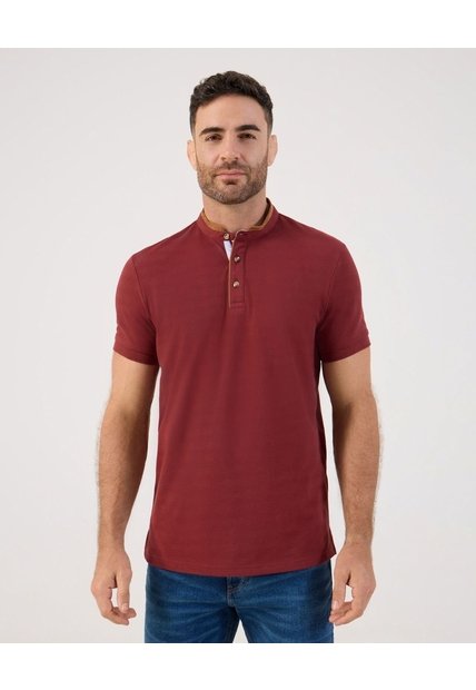 Polo  Para Hombre Cuello Tejido Sin Bolsillo Color Vino Marca Patprimo #44117257
