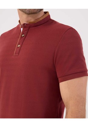 Polo  Para Hombre Cuello Tejido Sin Bolsillo Color Vino Marca Patprimo #44117257