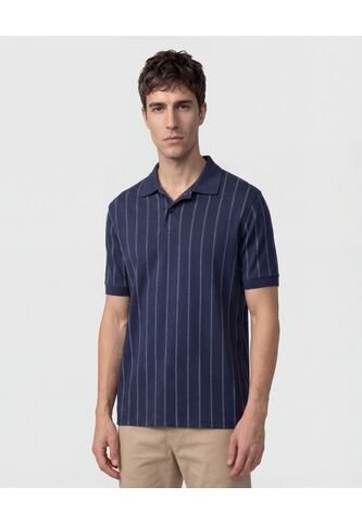 Polo Con Rayas Verticales   Para Hombre Azul Patprimo Patprimo