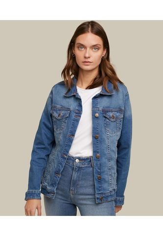 Chaqueta Para Mujer Trucker Color Azul  Marca Patprimo #30080372 Patprimo