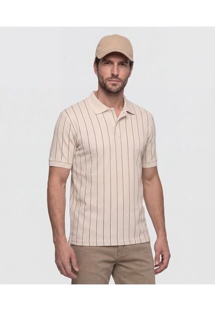 Polo  Manga Corta Con Cuello De Rib  Para Hombre Beige Patprimo