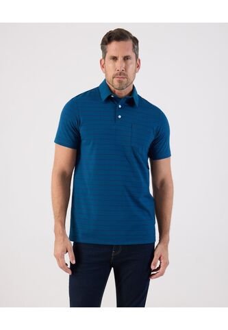 Polo De Rayas Con Bolsillo   Para Hombre Azul Patprimo Patprimo