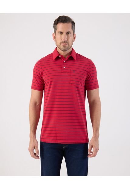 Polo De Rayas Con Bolsillo   Para Hombre Rojo Patprimo