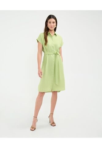Vestido Para Mujer Manga Corta Color Verde Marca Patprimo #30171021 Patprimo