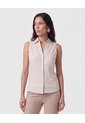 Camisa Sin Mangas Cuello Clásico   Para Mujer Gris Patprimo de Patprimo