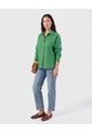 Camisa Manga Larga Con Corte Frontal   Para Mujer Verde Patprimo de Patprimo