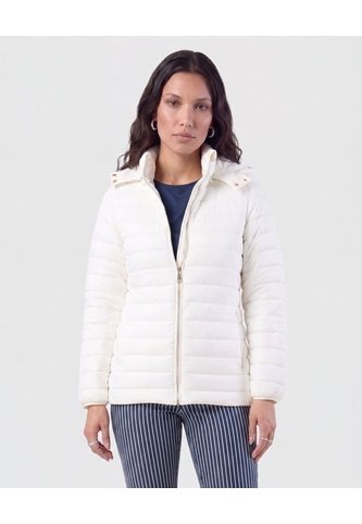 Chaqueta Acolchada Con Capota   Para Mujer Blanco Patprimo Patprimo