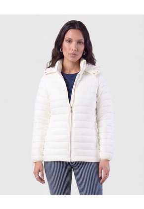 Chaqueta Acolchada Con Capota Para Mujer Blanco Patprimo