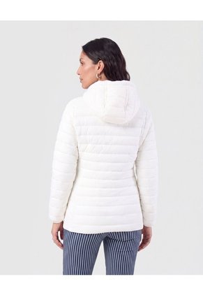 Chaqueta Acolchada Con Capota Para Mujer Blanco Patprimo