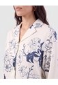 Camisa Manga Larga Cuello Solapa   Para Mujer Crema Patprimo de Patprimo