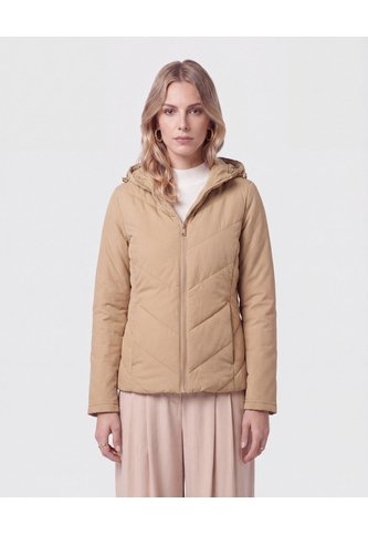 Chaqueta Acolchada Con Capota   Para Mujer Café Patprimo Patprimo