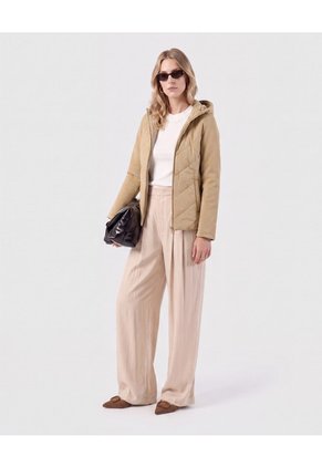 Chaqueta Acolchada Con Capota Para Mujer Café Patprimo