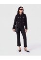 Chaqueta Corta Con Botones Dorados   Para Mujer Negro Patprimo de Patprimo