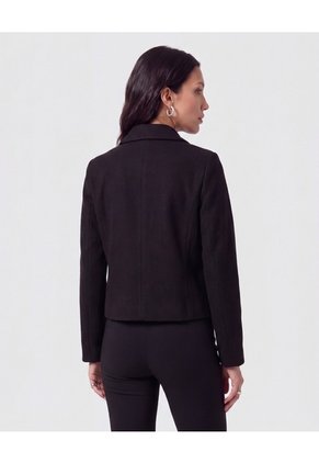 Chaqueta Corta Con Botones Dorados Para Mujer Negro Patprimo
