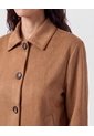 Chaqueta Corta Estilo Camisero   Para Mujer Café Patprimo de Patprimo
