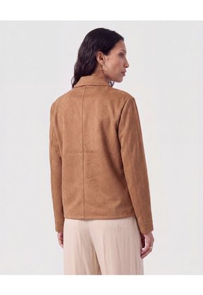Chaqueta Corta Estilo Camisero   Para Mujer Café Patprimo