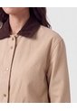 Chaqueta Con Cuello De Pana   Para Mujer Beige Patprimo de Patprimo
