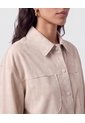 Chaqueta Con Ruedo Troquelado   Para Mujer Beige Patprimo de Patprimo