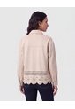 Chaqueta Con Ruedo Troquelado   Para Mujer Beige Patprimo de Patprimo