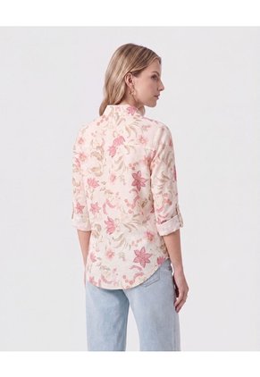Camisa De Mangas Recogibles Para Mujer Rosa Patprimo