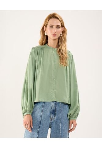 Blusa Cuello Mao  Para Mujer Verde Patprimo Patprimo