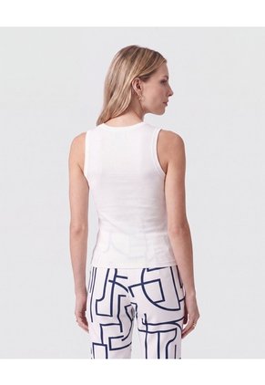 Camiseta Esqueleto Acanalada   Para Mujer Blanco Patprimo